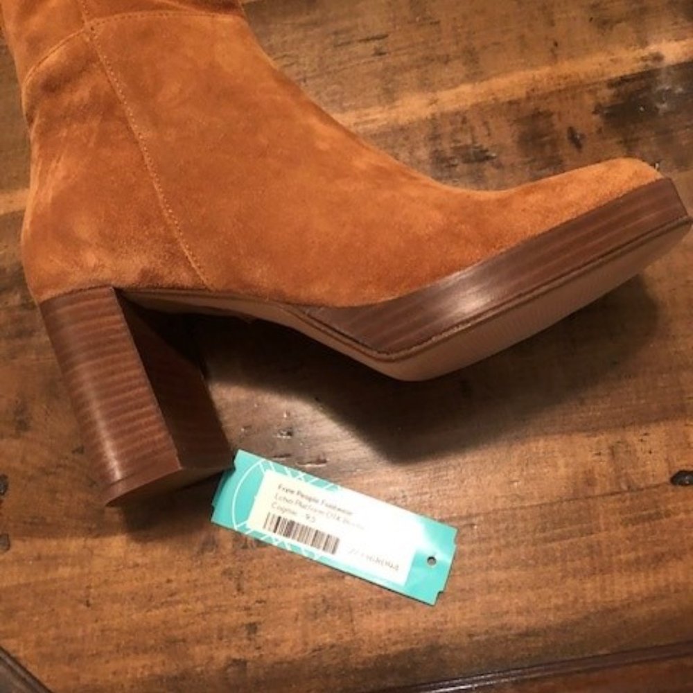 NEW $298 FREE PEOPLE CHESTNUT ECHO PLATFORM OVER-THE-KNEE BOOTS SIZE 39.5 / 9.5 - Picture 8 of 13